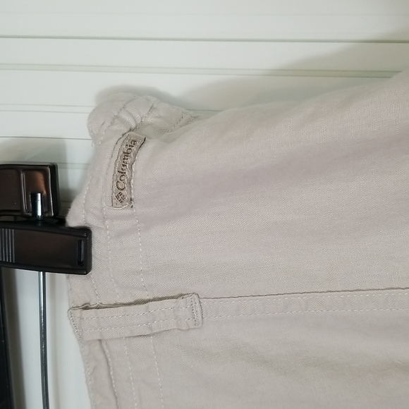 Columbia SZ M Tan Drawstring Lightweight Linen / Cotton Blend Shorts Coastal - Picture 4 of 11